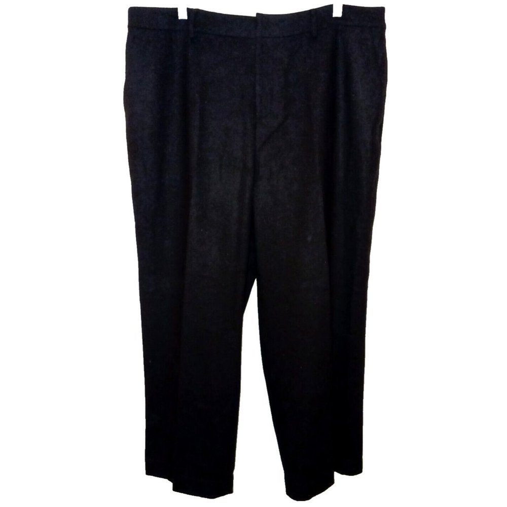 LAUREN RALPH LAUREN 16W Black 100% Wool Lined Straight Leg Dress Pants 27"inseam